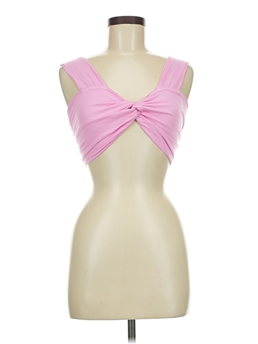 Twist Front Crop Top in Light Pink